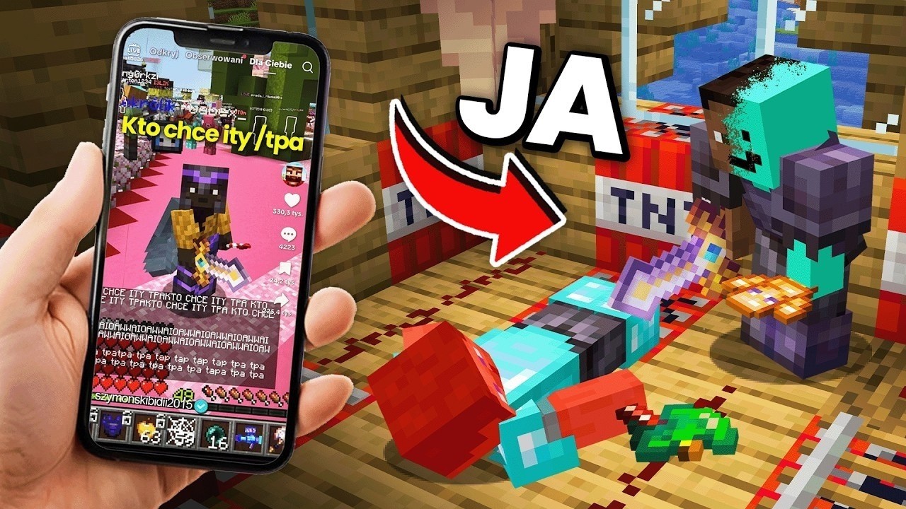Miniatura filmu: Użyłem TIK TOKA, by STRAPOWAĆ GRACZY w MINECRAFT